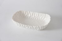 9" x 14" White Ripple Porcelain Dish by Pampa Bay