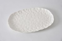 12" x 18" White Oval Porcelain Platter by Pampa Bay