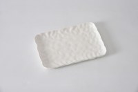 11" x 7" White Rectangle Porcelain Platter by Pampa Bay