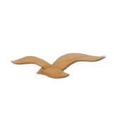 16" Natural Seagull Coastal Teak Wood Wall Art Plaque MM007