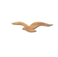 14" Natural Seagull Coastal Teak Wood Wall Art Plaque MM007