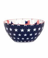 5" Round Navy Stars Melamine Bowl