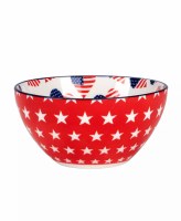 5" Round Red Stars Melamine Bowl