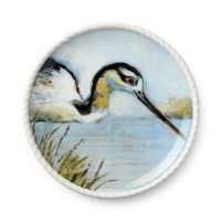9" Round Stilt Bird Plate