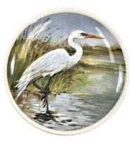 6" White Egret Plate