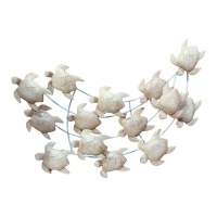 28" Whitewash Baby Turtles Plaque