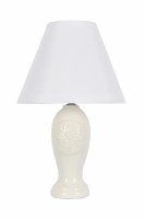 16" White Sand Dollar Ceramic Table Lamp