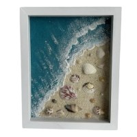 9.5" x 7.5" Shell and Pearl Beach Framed