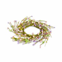 3.5" Opening Multi Pastels Faux Egg and Flower Buds Candle Ring