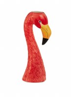 14" Dark Pink Flamingo Head Ceramic Vase
