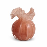 6.5" Coral Ruffle Glass Vase