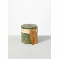 4" x 4" Moss Green Wax Pillar Candle