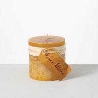 4" x 4" Brown Sugar Wax Pillar Candle