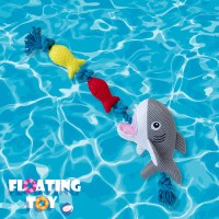 16" Multicolor Shark Rope Tug Dog Toy