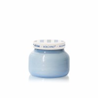 8 Oz Volcano Fragrance Light Blue Artisan Glass Candle Jar