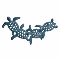 16" Blue Four Turtle Metal Plaque