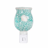 5" Blue Mosaic Glass With Shell Night Light