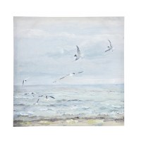 20" Sq Seagull Beach Coastal Canvas