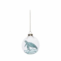 4" Turtle Fillable Glass Ornament