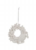 4" White Crab Wreath Polyresin Ornament