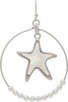 Silver Mother of Pearl Starfish Ring Earrings