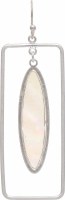 Silver Mother of Pearl Oval Framed Drop Earrings