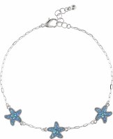 Silver and Blue Starfish Chain Bracelet