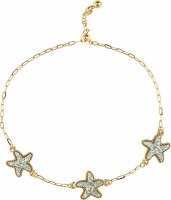 Gold and Blue Starfish Chain Bracelet