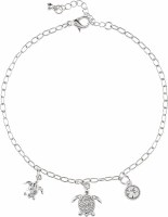 Silver Bling Turtle Anklet