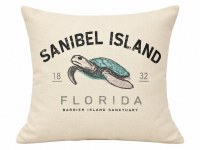 16" Sq Sanibel Island Turtle Decorative Pillow