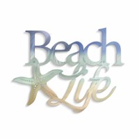 20" "Beach Life" Coastal Metal Wall Art Plaque