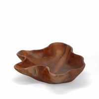 16" Natural Teak Wavy Bowl