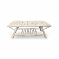 24" x 47" Whitewash Slat Coffee Table