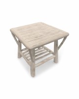 20" Sq Whitewash Slat End Table