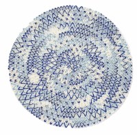 15" Round Two-Tone Blue Chenille Placemat