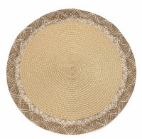 15" Round Beige and Jute Nattura Placemat