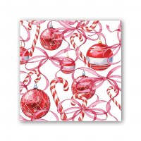 5" Sq Peppermint Beverage Napkins