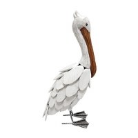 19" White Wood and Metal Pelican