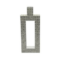 24" White Rectangle With Hole Capiz Vase