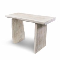 47" Whitewash Block Wood Console