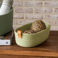 5" x 10" Light Green Fabric Basket