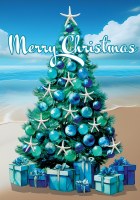 18" x 13" Mini "Merry Christmas" Beach Tree Flag