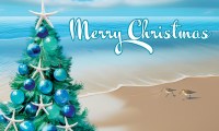 18" x 30" "Merry Christmas" Beach Tree Doormat