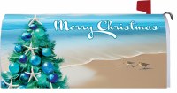 "Merry Christmas" Beach Tree Mailbox Cover