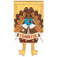 29" x 20" "Thankful" Turkey Dangle Legs Flag