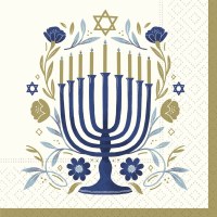 5" Sq Menorah Beverage Napkins
