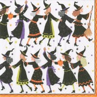 5" Sq Witches Conga Line Beverage Napkins