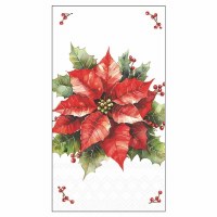 8" x 5" Red Poinsettia Guest Towels