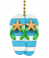 2.5" Blue and White Flip Flops Fan Pull