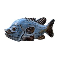12" Two-tone Blue Wood Fish